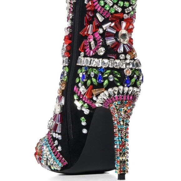 AZALEA WANG " TOTALLY BLITZED " EMBELLISHED BOOTIE IN MULTI(BRAND NEW!!!… - Picture 4 of 7